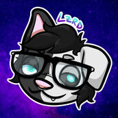 Icon of Lzrd, a black and white dog.